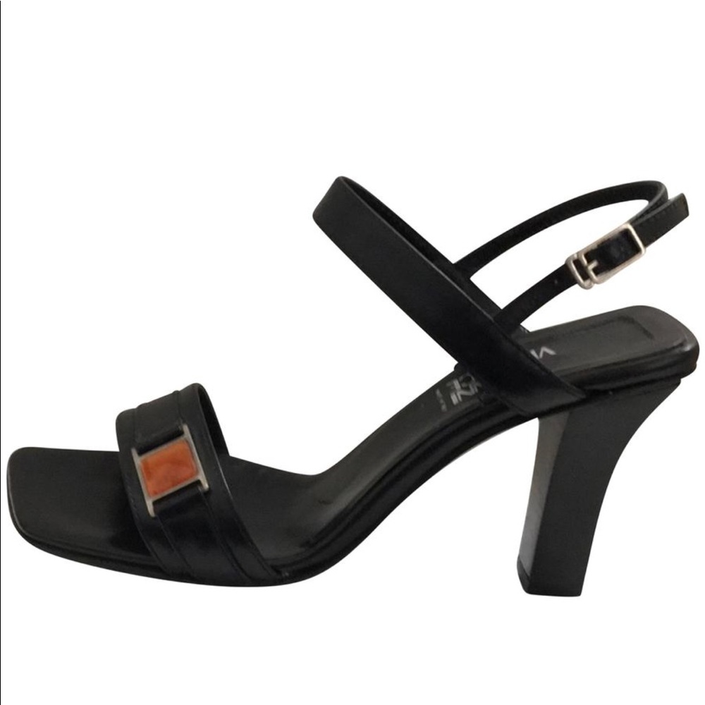 Gianna Versace Black Leather Strap sandals - 36.5
